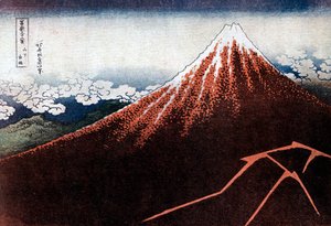 Fuji acima do relâmpago, c1823. de Katsushika Hokusai