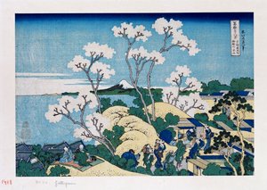 Fuji de Gotenyama em Shinagawa no Tokaido ", da série" As Trinta e Seis Vistas do Monte. Fuji " de Katsushika Hokusai
