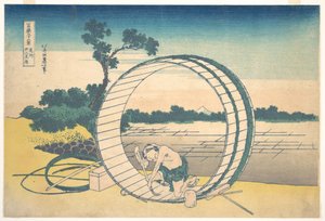 Fujimigahara, na província de Owari (Bishū Fujimigahara), da série «Trinta e seis vistas do Monte Fuji» (Fugaku sanjūrokkei) de Katsushika Hokusai