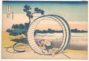Fujimigahara, na província de Owari (Bishū Fujimigahara), da série «Trinta e seis vistas do Monte Fuji» (Fugaku sanjūrokkei) de Katsushika Hokusai