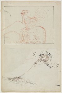 Deus do trovão e seu tambor de Katsushika Hokusai