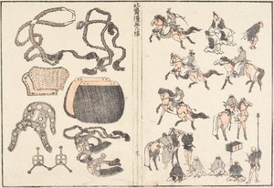 Cavaleiros e arreios de Katsushika Hokusai