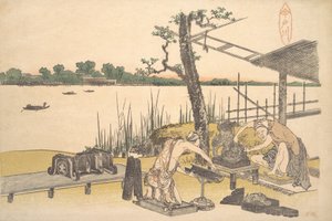 Lado da janela diferente? 1801-4. de Katsushika Hokusai
