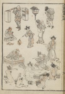 Banho japonês (impressão em bloco de madeira) de Katsushika Hokusai