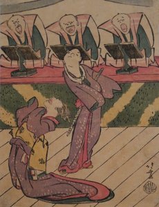 Palco Kabuki, c. 1811-13 (gravura) de Katsushika Hokusai