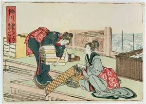 Kakegawa da série &39;Cinquenta e Três Estações da Rodovia Tokaido&39;, depois de 1803 (impressão em xilogravura a cores) de Katsushika Hokusai