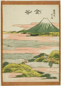 Kanaya, da série "Cinquenta e três estações do Tokaido (Tokaido gojusan tsugi)" de Katsushika Hokusai