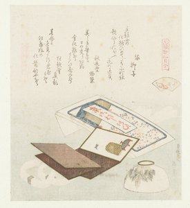 Concha colorida
Irogai (título sobre o objecto)
Uma comparação de poemas e conchas de Genroku (título da série)
Genroku kasen kaiawase (título da série sobre o objecto) de Katsushika Hokusai