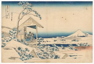 Koishikawa numa manhã de neve, da série «Trinta e seis vistas do Monte Fuji» de Katsushika Hokusai