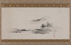 Paisagem, período Edo, c.1801-02 (tinta e cor no papel montado como pergaminho) de Katsushika Hokusai