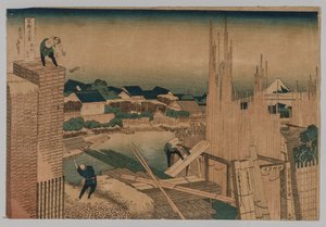 Lumber Yard, 1760-1849. de Katsushika Hokusai