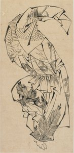 Dançarino masculino, Manzai, final do século 18 e início do século 19. de Katsushika Hokusai