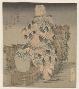 Homem de túnica de folhas de Katsushika Hokusai