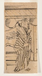 Matsumoto Koshiro como Tsurigane no Mibu, 1788-92 (xilogravura) de Katsushika Hokusai