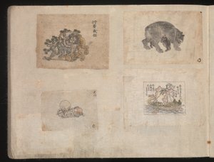 Desenhos em miniatura para artesãos de Katsushika Hokusai