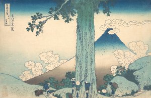 Mishima Pass na província de Kai Koshu Mishima goe, da série Trinta e seis vistas ..., ca. 1830-32. de Katsushika Hokusai