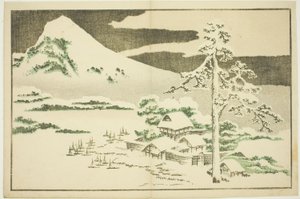 Monte Fuji no inverno, do livro ilustrado de pinturas realistas de Hokusai (Hokusai shashin gafu) de Katsushika Hokusai