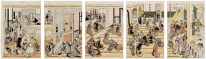 Dia de Ano Novo no bordel de Ogi-ya de Katsushika Hokusai
