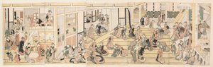 Dia de Ano Novo no Bordel Ōgiya, em Yoshiwara de Katsushika Hokusai