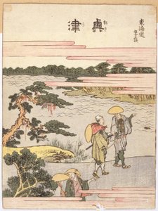 Okitsu (impressão em bloco de madeira a cores) de Katsushika Hokusai