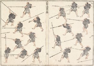Prática com a espada de cabo longo de Katsushika Hokusai