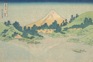 Refec Membro da temperatura do solo Um cabelo na associação membro de Misaka P Rovinse Koshu Superfície da água de Misaka, da teserie s. .. .. , mosquito. 1830-32. de Katsushika Hokusai