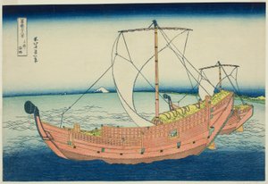 Sea Lane Off Kazusa Province (Kazusa no kairo), da série "Trinta e seis vistas do Monte Fuji (Fugaku sanjurokkei)" de Katsushika Hokusai