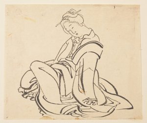 Mulher Sentada de Katsushika Hokusai