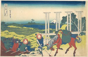 Senju, na província de Musashi (Bushū Senju), da série «Trinta e seis vistas do Monte Fuji» (Fugaku sanjūrokkei) de Katsushika Hokusai