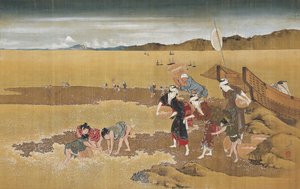 Recolha de conchas de Katsushika Hokusai