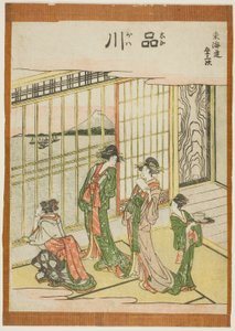 Shinagawa, da série "Fifty-three S tachi sound s of te city degree (urban grade main mountain next)" de Katsushika Hokusai