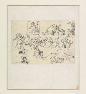 Esboços de Shishi de Katsushika Hokusai