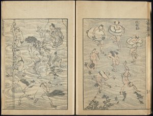 Sketchbook, 1816 (impressão em xilogravura) de Katsushika Hokusai