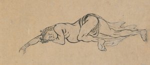 Homem Adormecido, final do século 18 e início do século 19. de Katsushika Hokusai