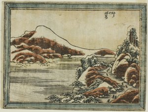 Snow at Dusk at Hira (Hira no bosetsu), da série Eight Views of Omi in Etching Style (Doban Omi hakkei) de Katsushika Hokusai