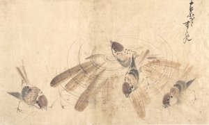 Pardais, c. 1825. de Katsushika Hokusai