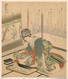 Pedra, da série Três Crianças de Katsushika Hokusai