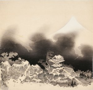 Tempestade nas montanhas de Katsushika Hokusai