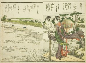 Rio Sumida, do vol. 1 do livro ilustrado "Fine Views of the Eastern Capital at a Glance (Toto shokei ichiran)" de Katsushika Hokusai