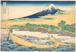 Baía de Tago, perto de Ejiri, na Tōkaidō (Tōkaidō Ejiri Tago no ura ryaku zu), da série «Trinta e seis vistas do Monte Fuji» (Fugaku sanjūrokkei) de Katsushika Hokusai