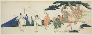 A jornada oriental do célebre poeta Ariwara e Narihira de Katsushika Hokusai