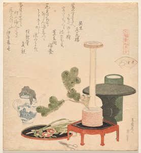 As conchas florais, da série Genroku Poem-Shell Matching Game de Katsushika Hokusai