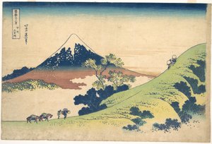 A Passagem de Inume, na província de Kai (Kōshū Inume tōge), da série «Trinta e seis vistas do Monte Fuji» (Fugaku sanjūrokkei) de Katsushika Hokusai