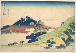 A Passagem de Inume, na província de Kai (Kōshū Inume tōge), da série «Trinta e seis vistas do Monte Fuji» (Fugaku sanjūrokkei) de Katsushika Hokusai