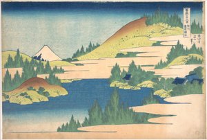 O Lago de Hakone, na província de Sagami (Sōshū Hakone kosui), da série «Trinta e seis vistas do Monte Fuji» (Fugaku sanjūrokkei) de Katsushika Hokusai