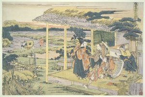 A Liga Leal dos Quarenta e Sete Rōnin (Chūshingura), Ato VI: Casa de Yoichibei, o local do seppuku de Kampei de Katsushika Hokusai