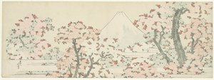 O Monte Fuji com cerejeiras em flor de Katsushika Hokusai