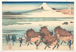 Os Novos Campos em Ōno, na província de Suruga (Sunshū Ōno shinden), da série «Trinta e seis vistas do Monte Fuji» (Fugaku sanjūrokkei) de Katsushika Hokusai