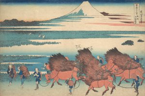Os Novos Campos de Ono na Província de Suruga Sunshu Ono shinden, da série Thir..., ca. 1830-32. de Katsushika Hokusai