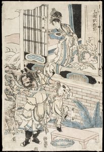 O Palácio do Rei Zhou da China de Katsushika Hokusai